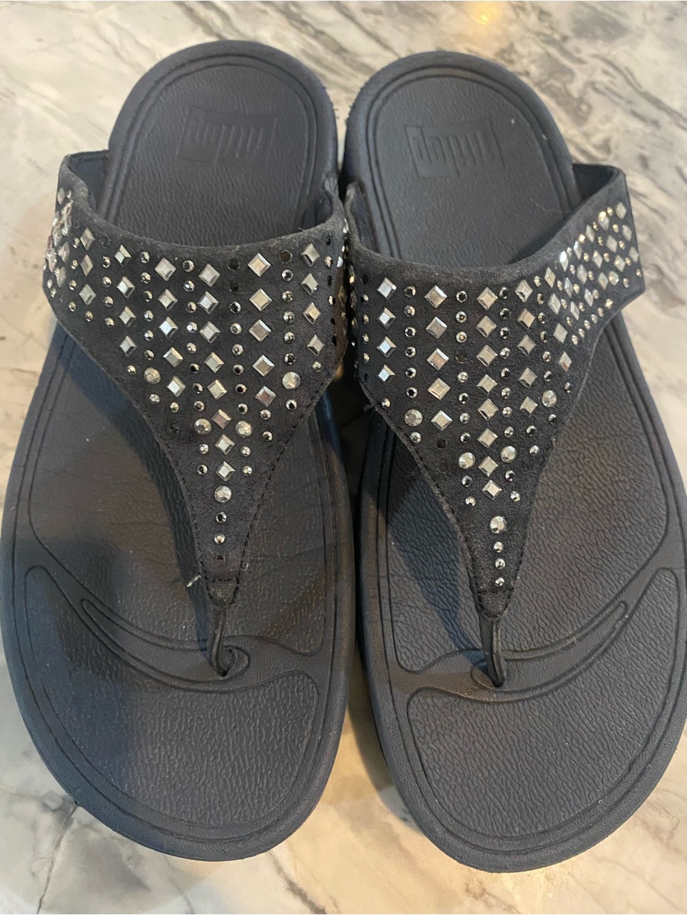 Fitflop Black Textured Footbed Slide